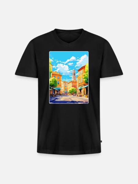 Aix En Provence France Vintage Travel Poster WPA - Men's Premium Organic T-shirt with V-neck - black