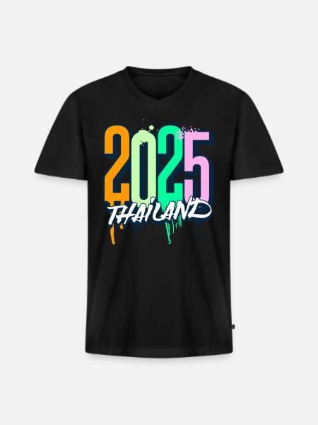 Thailand 2025 Vacation Trip - Men's Premium Organic T-shirt with V-neck - black