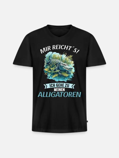 Alligatoren Alligator - Men's Premium Organic T-shirt with V-neck - black