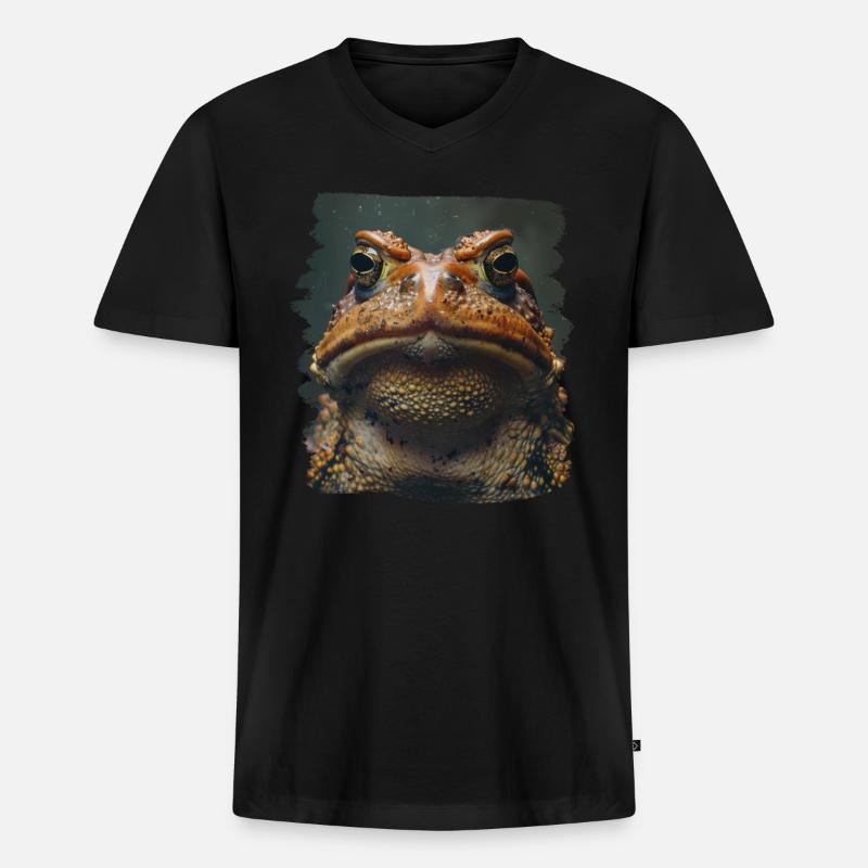 Toad Kröten Kröte - Männer Premium Bio T-Shirt mit V-Ausschnitt - Schwarz
