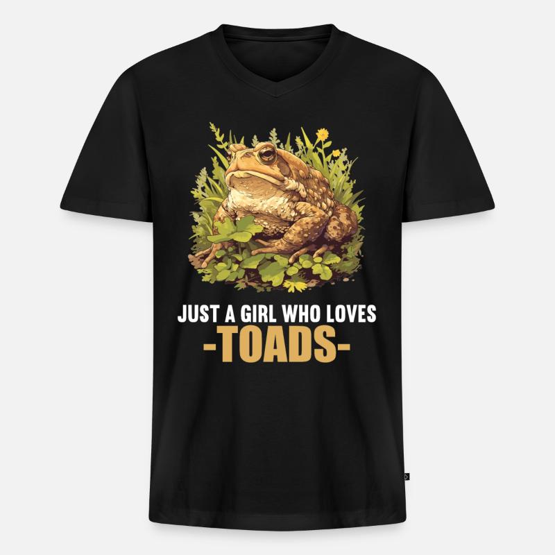 Toad Kröten Kröte - Männer Premium Bio T-Shirt mit V-Ausschnitt - Schwarz