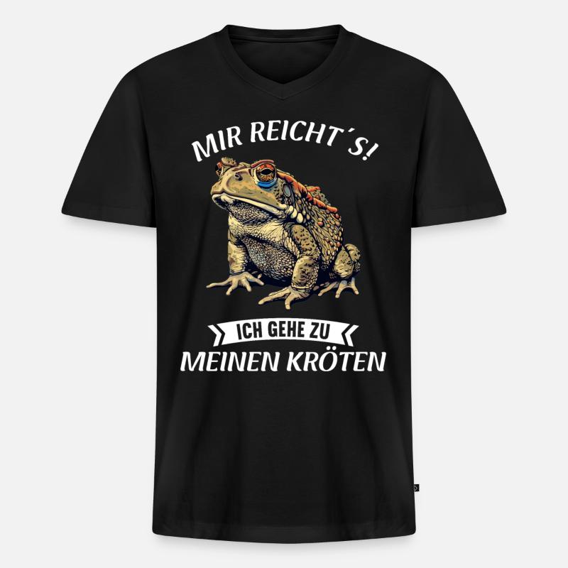 Toad Kröten Kröte - Männer Premium Bio T-Shirt mit V-Ausschnitt - Schwarz