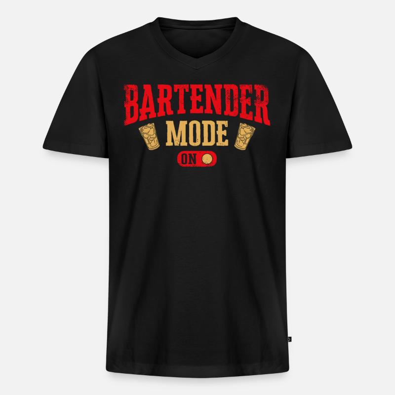 Bartender Mixologist Bartender - Männer Premium Bio T-Shirt mit V-Ausschnitt - Schwarz
