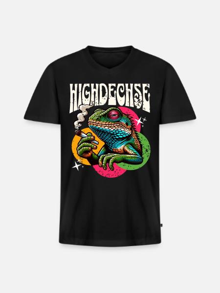 High Lizard Lizard Reptiles - Men's Premium Organic T-shirt with V-neck - black