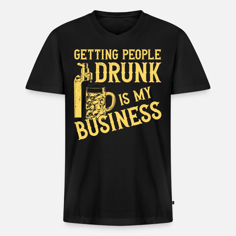 Bartender Mixologist Getting - Männer Premium Bio T-Shirt mit V-Ausschnitt - Schwarz
