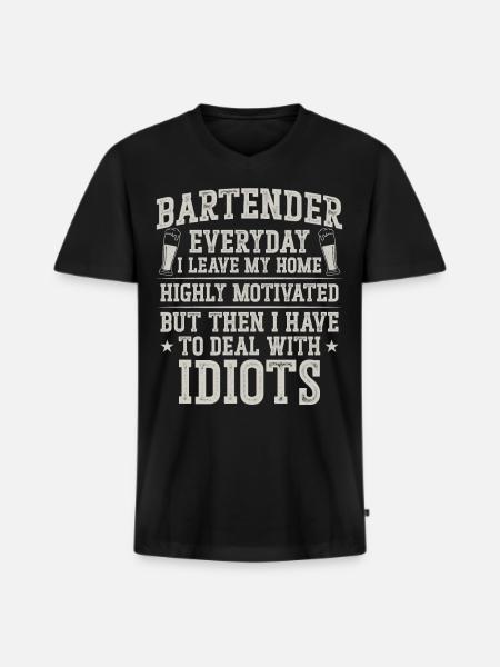 Bartender Mixologist Bartender - Men's Premium Organic T-shirt with V-neck - black