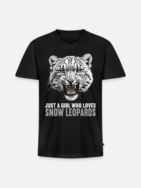 Snow Leopard Schneeleoparden Schneeleopard - Men's Premium Organic T-shirt with V-neck - black