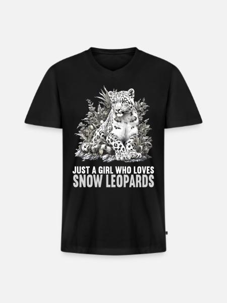Snow Leopard Schneeleoparden Schneeleopard - Men's Premium Organic T-shirt with V-neck - black