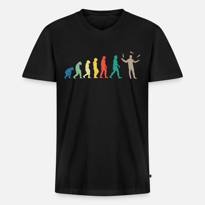 Bartender Mixologist Evolution - Männer Premium Bio T-Shirt mit V-Ausschnitt - Schwarz