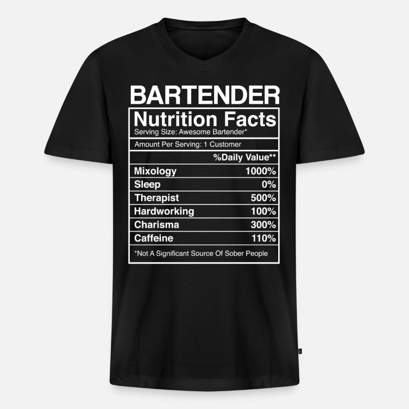 Bartender Mixologist Bartender - Männer Premium Bio T-Shirt mit V-Ausschnitt - Schwarz