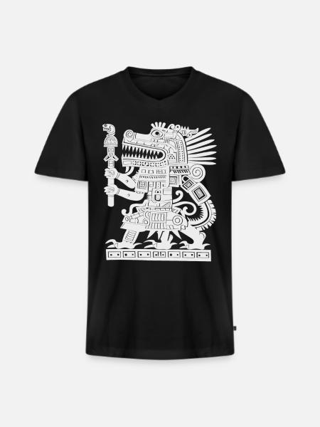 Maya-gud Maya-mytologi Gamle Gud - Premium økologisk T-shirt med V-hals til mænd - sort