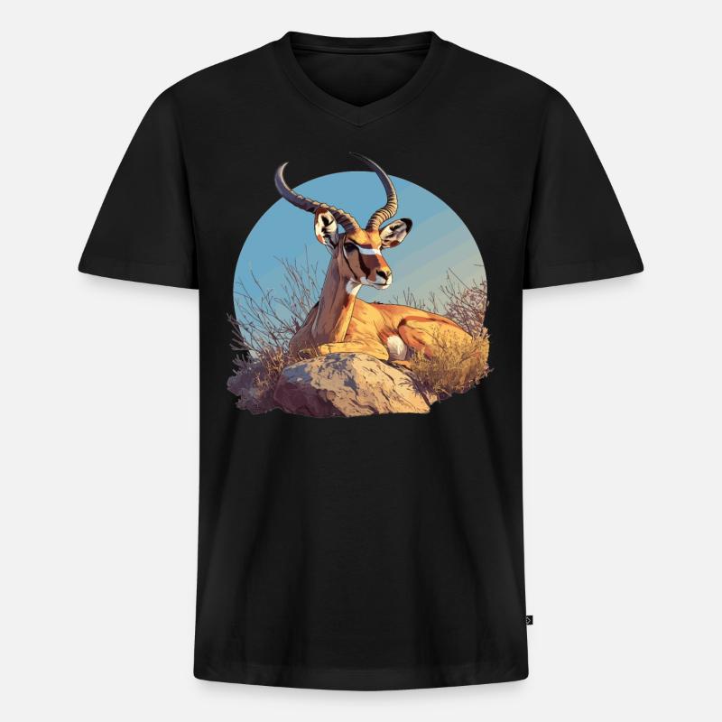 Antelope Antilopen Antilope - Männer Premium Bio T-Shirt mit V-Ausschnitt - Schwarz