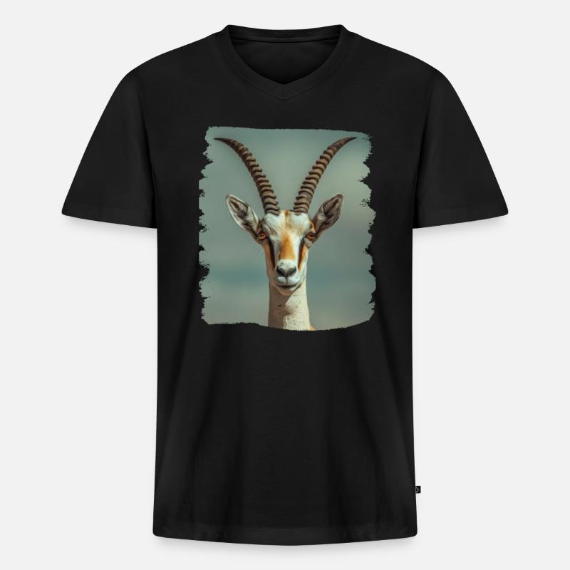 Antelope Antilopen Antilope - Männer Premium Bio T-Shirt mit V-Ausschnitt - Schwarz