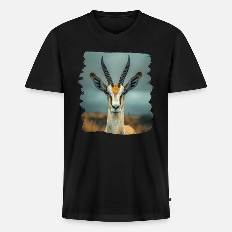 Antelope Antilopen Antilope - Männer Premium Bio T-Shirt mit V-Ausschnitt - Schwarz