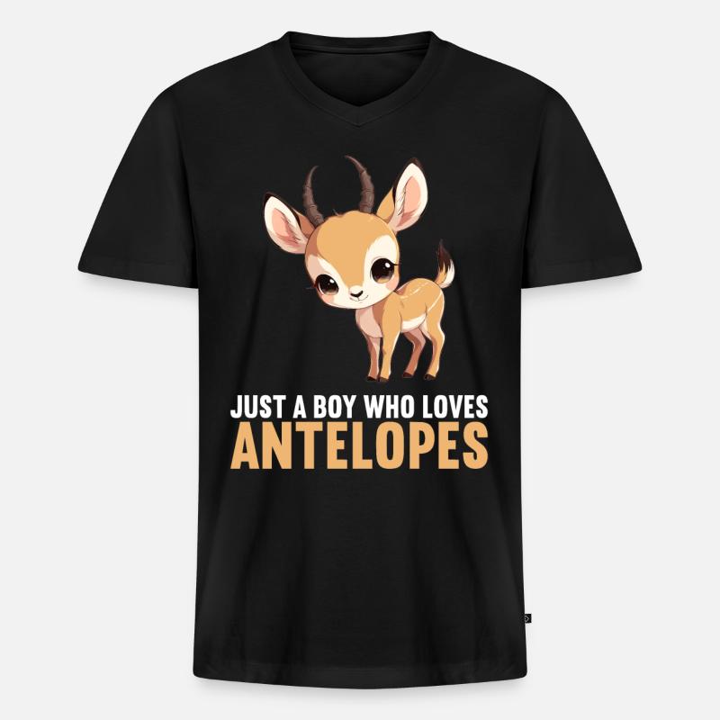 Antelope Antilopen Antilope - Männer Premium Bio T-Shirt mit V-Ausschnitt - Schwarz