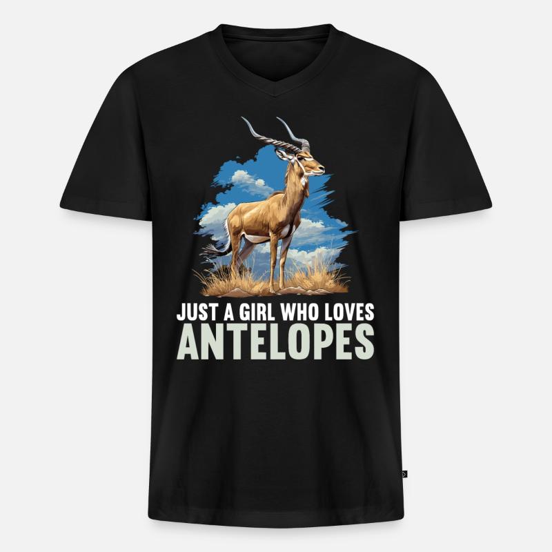 Antelope Antilopen Antilope - Männer Premium Bio T-Shirt mit V-Ausschnitt - Schwarz