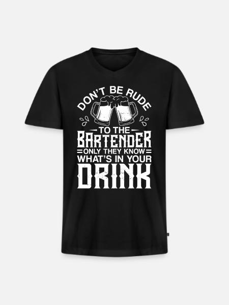 Bartender Mixologist Don't Be Rude - Men's Premium Organic T-shirt with V-neck - black