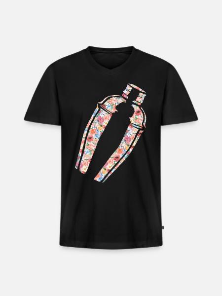 Bartender Mixologist Floral - Men's Premium Organic T-shirt with V-neck - black