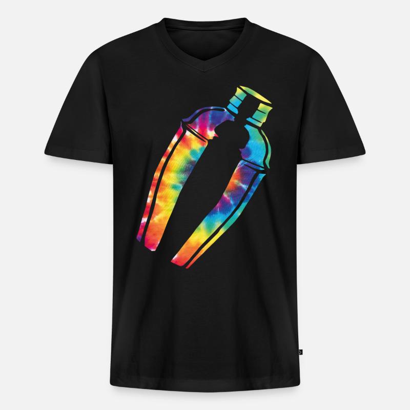 Bartender Mixologist Tie Dye - Männer Premium Bio T-Shirt mit V-Ausschnitt - Schwarz