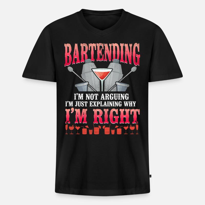 Bartender Mixologist Bartender I'm - Männer Premium Bio T-Shirt mit V-Ausschnitt - Schwarz
