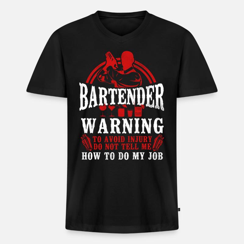 Bartender Mixologist Bartender - Männer Premium Bio T-Shirt mit V-Ausschnitt - Schwarz