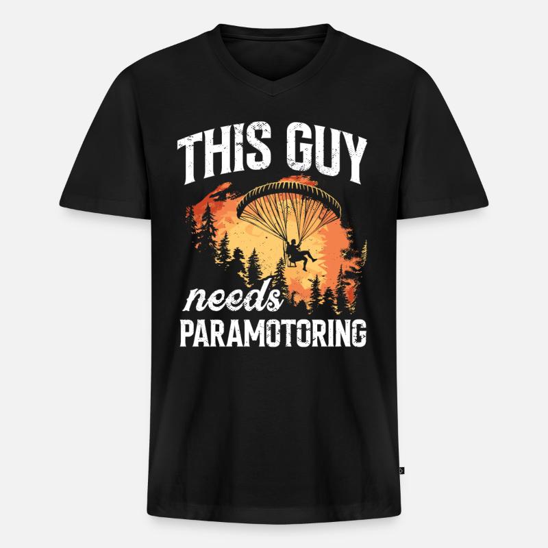 Paramotoring paramotoring - Men's Premium Organic T-shirt with V-neck - black