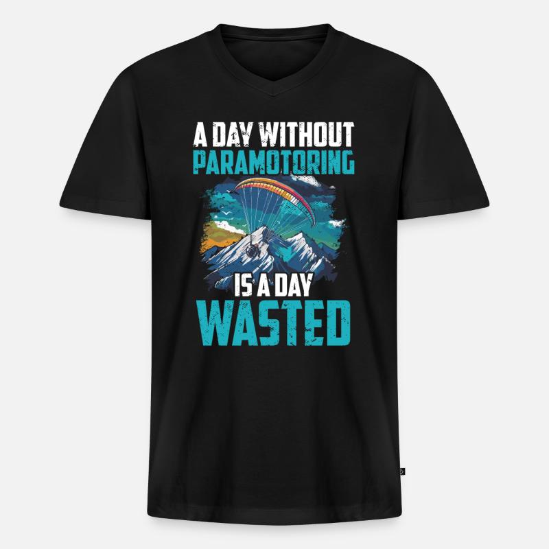 Paramotoring paramotoring - Men's Premium Organic T-shirt with V-neck - black
