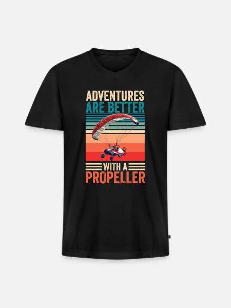 Paramoteur paramoteur - T-shirt encolure en V Premium bio Homme - noir