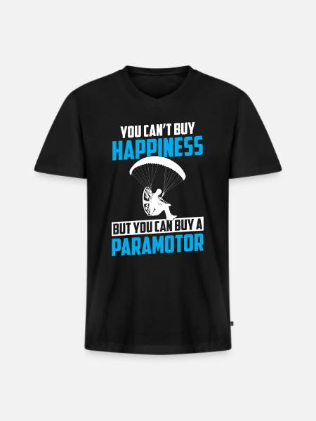 Paramoteur Paramoteur - T-shirt encolure en V Premium bio Homme - noir