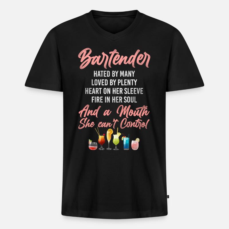 Bartender Mixologist Bartender - Männer Premium Bio T-Shirt mit V-Ausschnitt - Schwarz