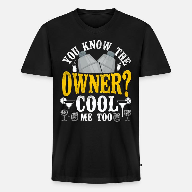 Bartender Mixologist You Know The - Männer Premium Bio T-Shirt mit V-Ausschnitt - Schwarz