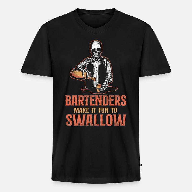 Bartender Mixologist Bartenders - Männer Premium Bio T-Shirt mit V-Ausschnitt - Schwarz