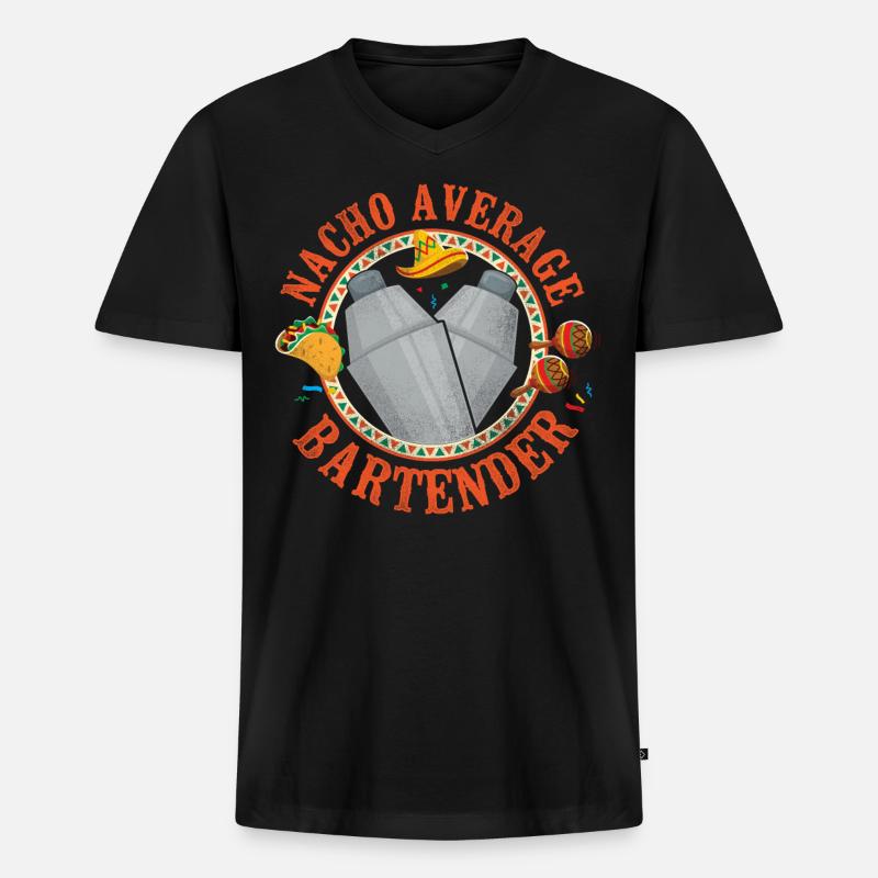 Bartender Mixologist Nacho Average - Männer Premium Bio T-Shirt mit V-Ausschnitt - Schwarz