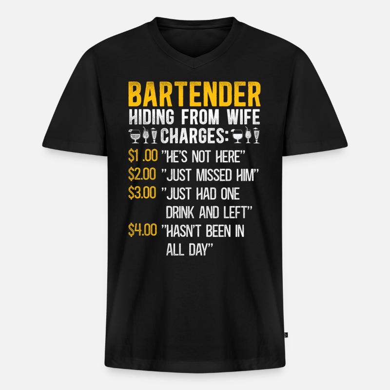Bartender Mixologist Bartender - Männer Premium Bio T-Shirt mit V-Ausschnitt - Schwarz
