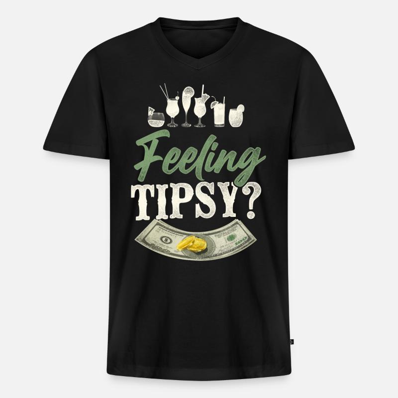 Bartender Mixologist Feeling - Männer Premium Bio T-Shirt mit V-Ausschnitt - Schwarz