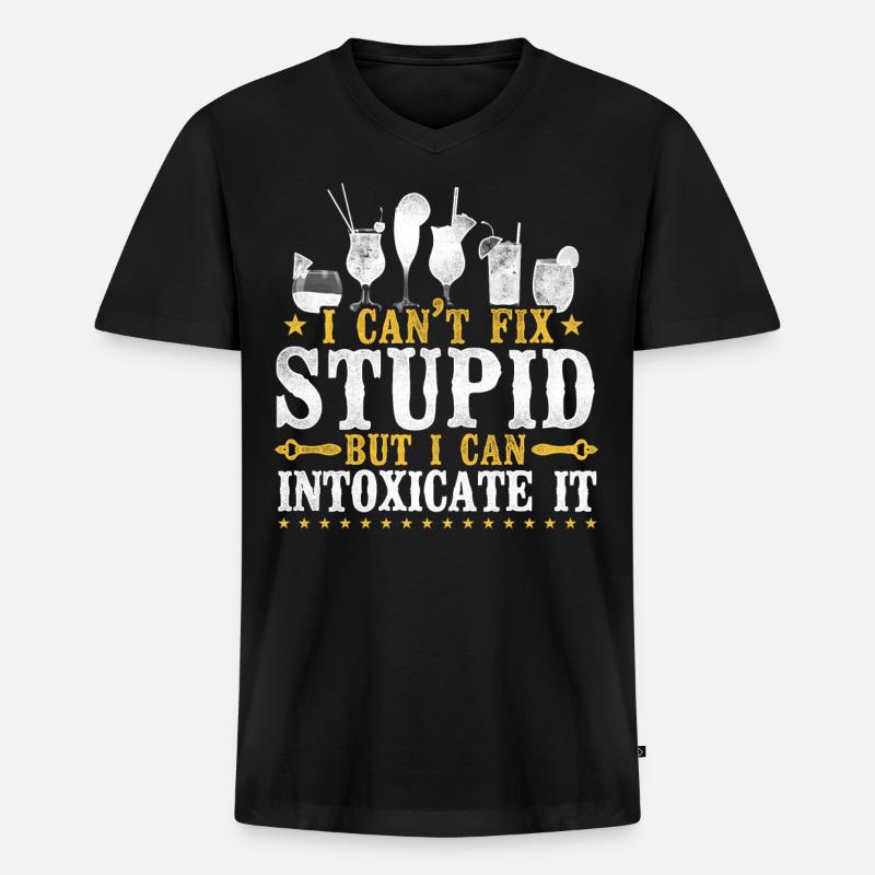 Bartender Mixologist I Can't Fix - Männer Premium Bio T-Shirt mit V-Ausschnitt - Schwarz
