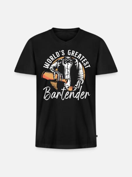 Bartender Mixologist World's - Men's Premium Organic T-shirt with V-neck - black