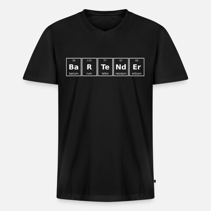 Bartender Mixologist Elements - Männer Premium Bio T-Shirt mit V-Ausschnitt - Schwarz