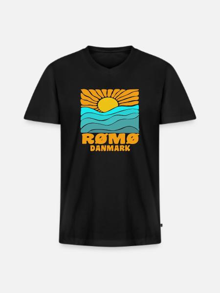 Romo Römo - Männer Premium Bio T-Shirt mit V-Ausschnitt - Schwarz