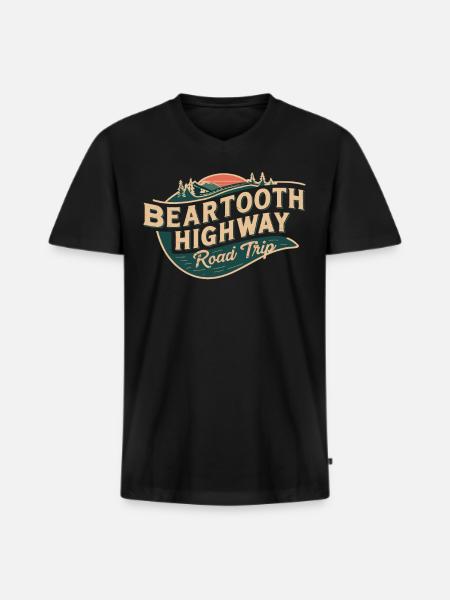 Beartooth Highway Road Trip Adventure - Men's Premium Organic T-shirt with V-neck - black