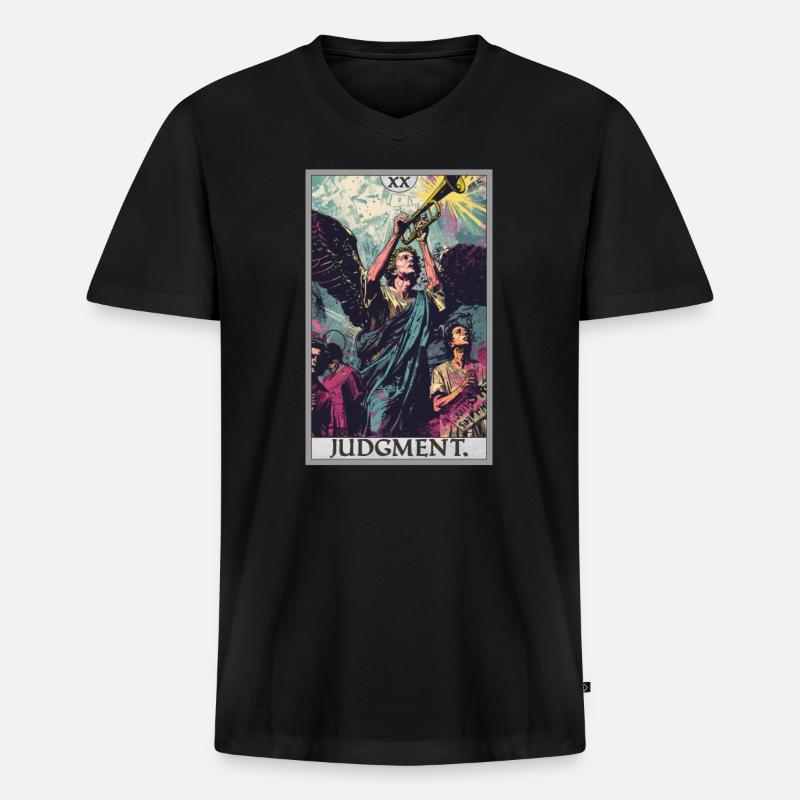 Tarotkarten Tarotkarte 20 Judgment Gericht - Männer Premium Bio T-Shirt mit V-Ausschnitt - Schwarz