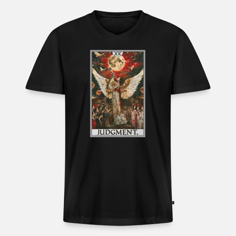 Tarotkarten Tarotkarte 20 Judgment Gericht - Männer Premium Bio T-Shirt mit V-Ausschnitt - Schwarz