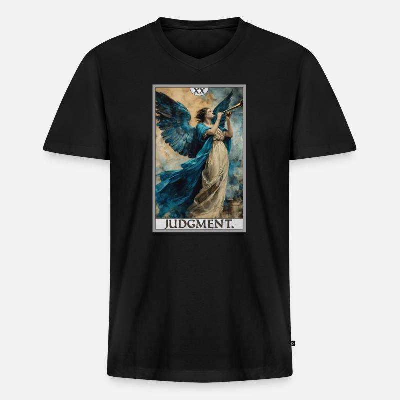 Tarotkarten Tarotkarte 20 Judgment Gericht - Männer Premium Bio T-Shirt mit V-Ausschnitt - Schwarz