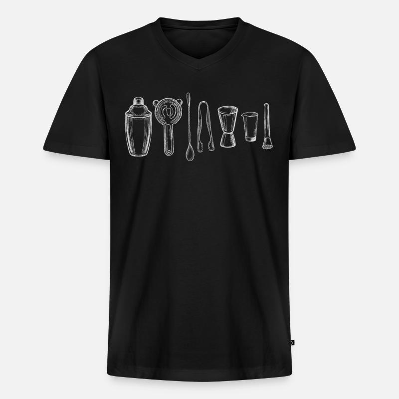 Bartender Mixologist Bartending - Männer Premium Bio T-Shirt mit V-Ausschnitt - Schwarz