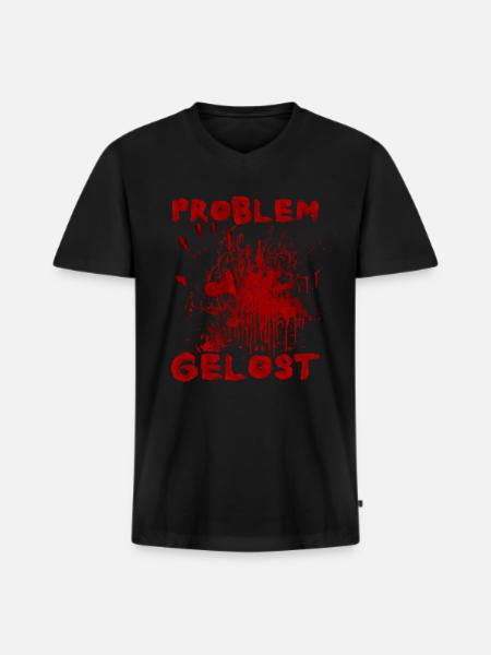 Problem solved - Funny Halloween saying - Men's Premium Organic T-shirt with V-neck - black