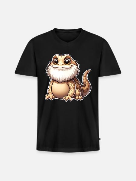 Bearded dragons - Men's Premium Organic T-shirt with V-neck - black