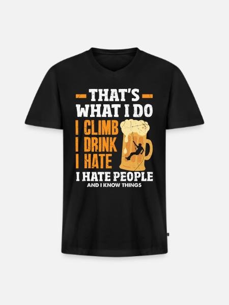 Turmkletterer-techniker Turmarbeiter - Männer Premium Bio T-Shirt mit V-Ausschnitt - Schwarz