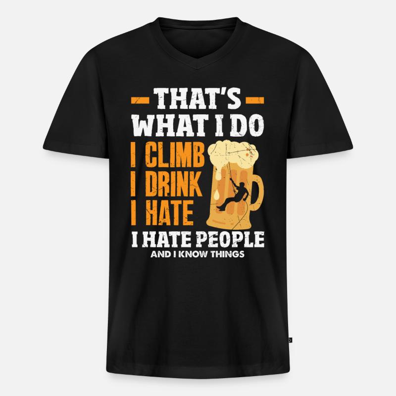 Turmkletterer-techniker Turmarbeiter - Männer Premium Bio T-Shirt mit V-Ausschnitt - Schwarz