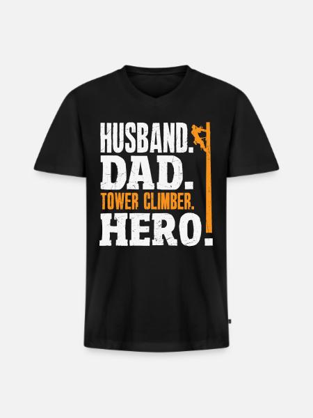 Turmkletterer-techniker Turmarbeiter - Männer Premium Bio T-Shirt mit V-Ausschnitt - Schwarz