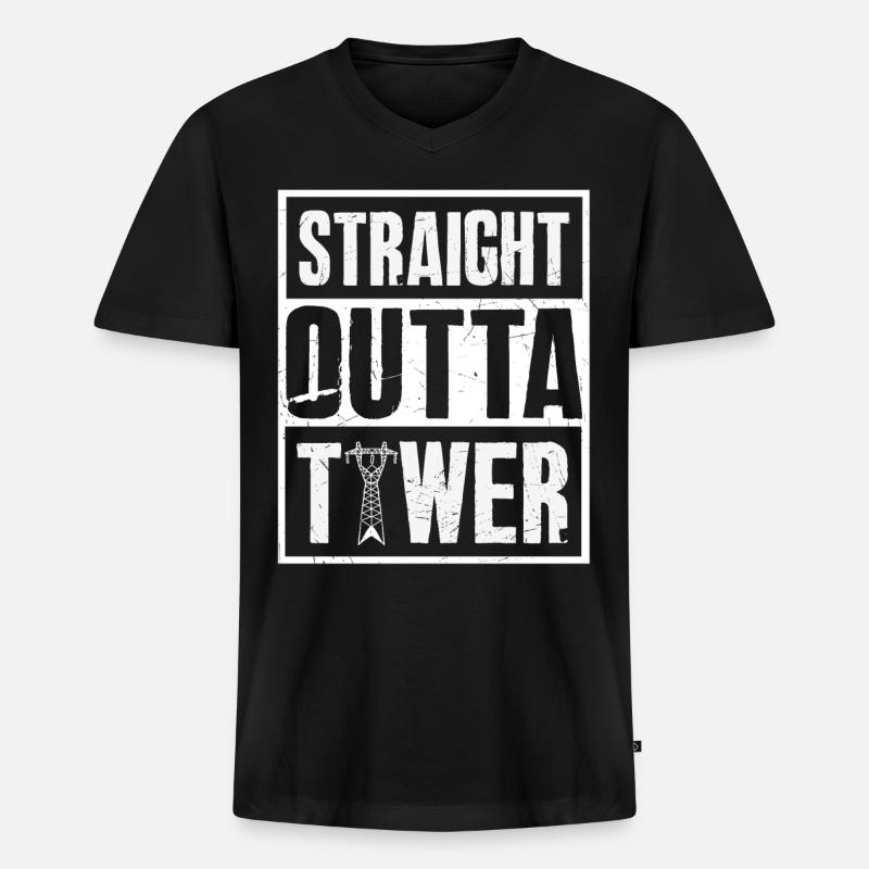 Turmkletterer-techniker Turmarbeiter - Männer Premium Bio T-Shirt mit V-Ausschnitt - Schwarz
